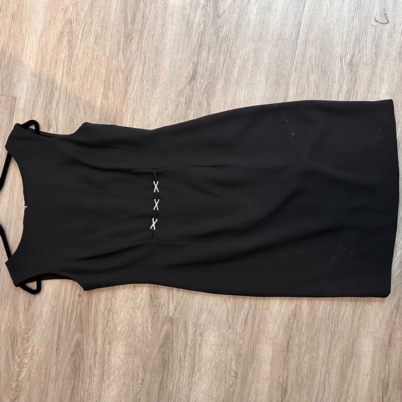 NWT VTG David Warren Womens Sz 8 Black Sheath Dress Y2K Mob Wife Glam Minimalist - Picture 5 of 11